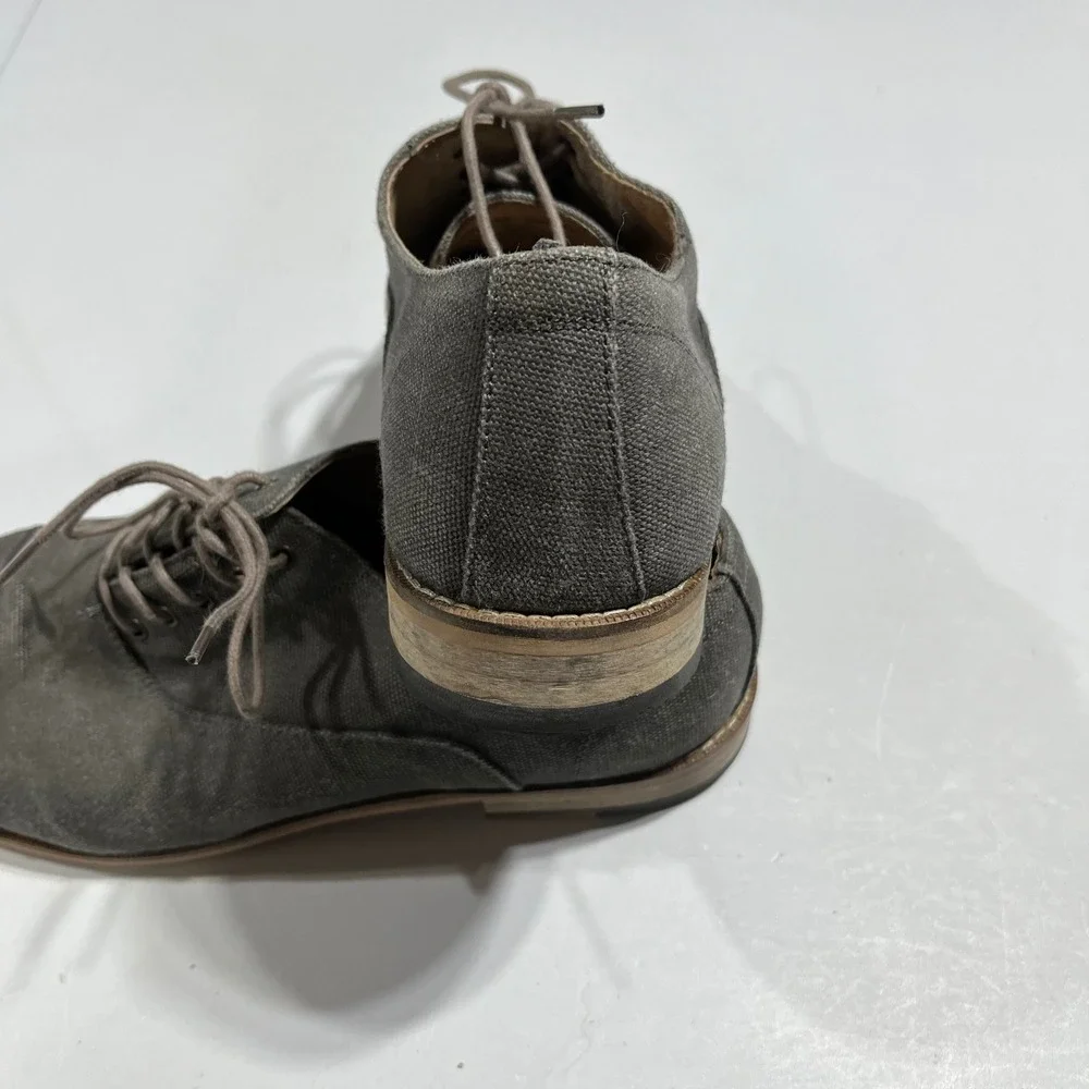 Aston Grey Old Money Office Canvas Cap Toe Oxford Shoes‎ Charcoal Grey Mens 10